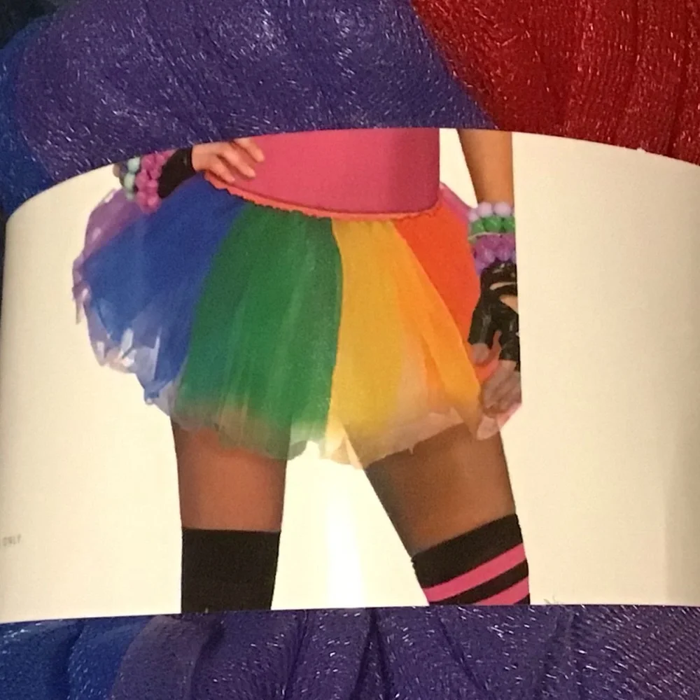 Rainbow Colorful Mesh Elastic Band Short Tutu - Picture 1 of 4